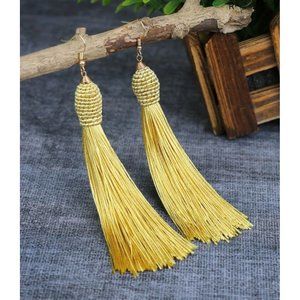 GOLD Tassel Statement Earrings NEW